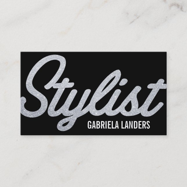 Stylist | Glitzer Script (Terminkarte) Terminkarte (Vorderseite)
