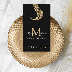 Stylist Gold Black Monogram Visitenkarte