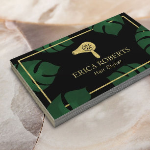 Stylist Gold Dryer Logo Tropical Salon Wellness-Ce Visitenkarte