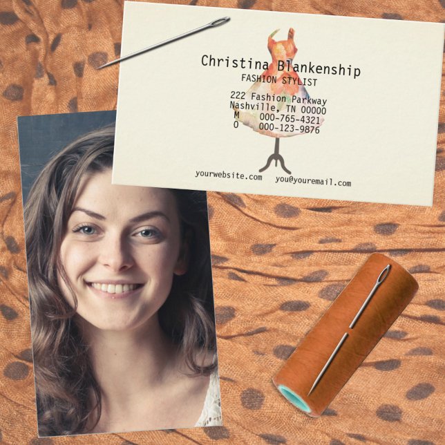 Stylist Mannequin Torso Benutzerdefiniertes Foto Visitenkarte (Von Creator hochgeladen)