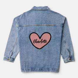 Stylist Niedlich Sweet Heart Pattern Brautpaargesc Jeansjacke