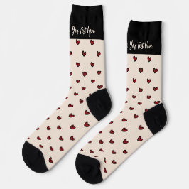 Stylist Niedlich Sweet Red Heart Muster Monogramm Socken