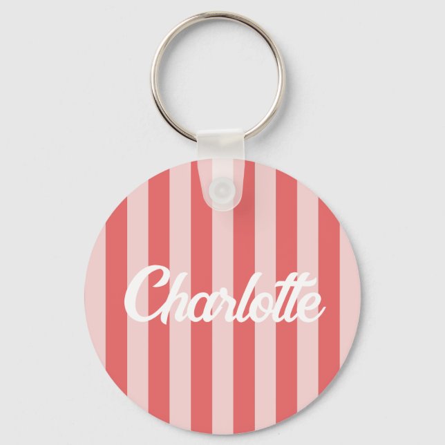 Stylist Niedlich Sweet Red Heart Pattern Monogramm Schlüsselanhänger (Vorderseite)