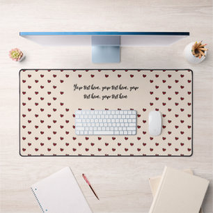 Stylist Niedlich Sweet Red Heart Pattern Monogramm Schreibtischunterlage