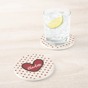 Stylist Niedlich Sweet Red Heart Pattern Wedding P Getränkeuntersetzer