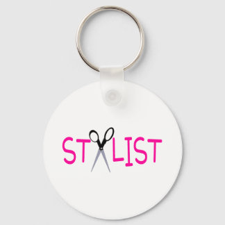 Stylist Rosa mit Schere Schlüsselanhänger