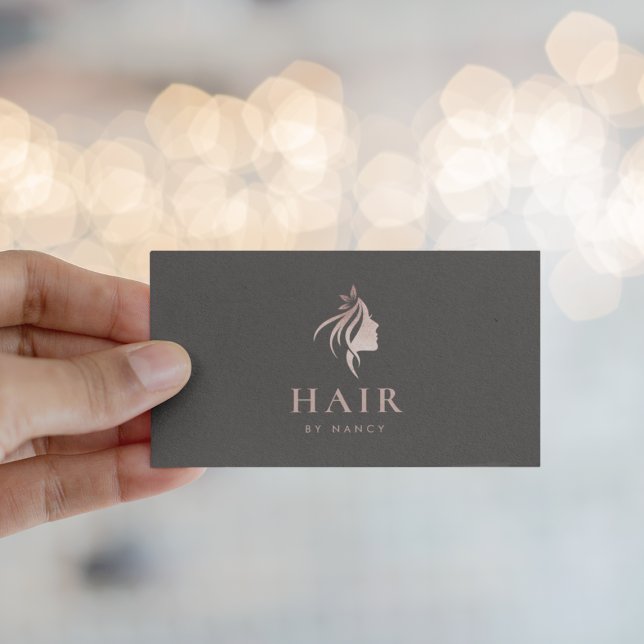 Stylist-Rose-Gold-Logo Visitenkarte (Von Creator hochgeladen)