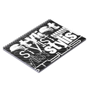 Stylist; schwarz und dunkelgraue Streifen Notizblock