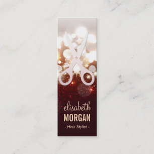 Stylistisch modische Goldsparkle-Schere Mini Visitenkarte