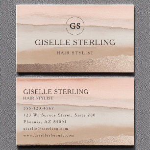 Stylistische Rose Gold Blush Beige Wasserfarbe Visitenkarte