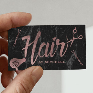 Stylistische Rose Gold Typografie Moderner Marmor Visitenkarte
