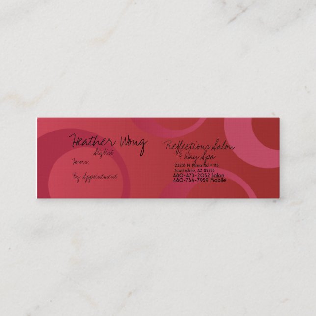 Stylistkarte Mini Visitenkarte (Vorderseite)