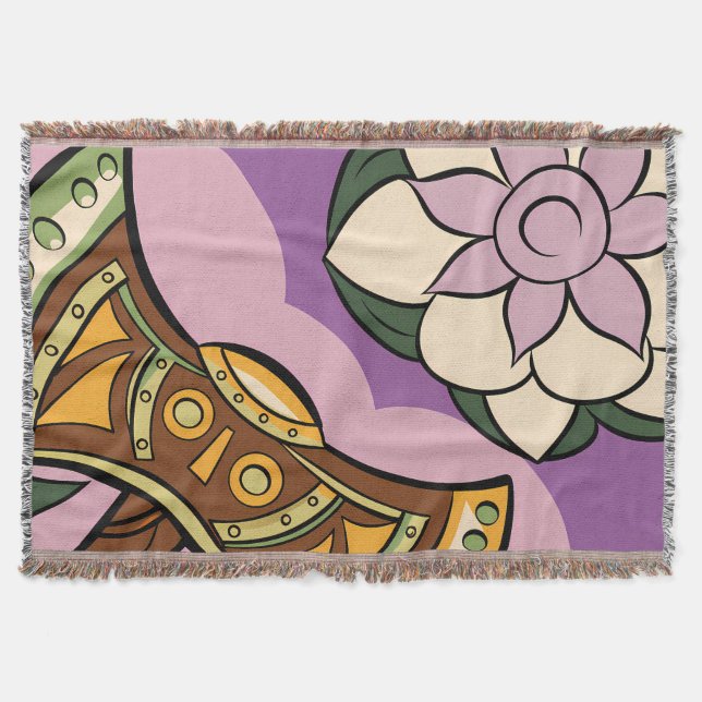 Stylized Axe and Flower Design Decke (Vorderseite)