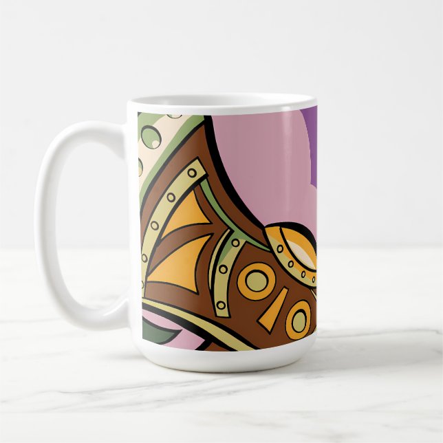 Stylized Axe and Flower Design Kaffeetasse (Links)