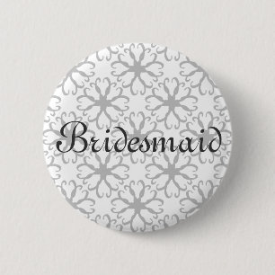 Stylized Blumen-Brautjungfern-Knopf Button