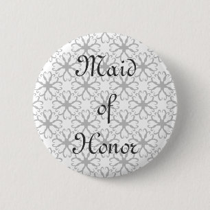 Stylized Blumen-Trauzeugin-Knopf Button