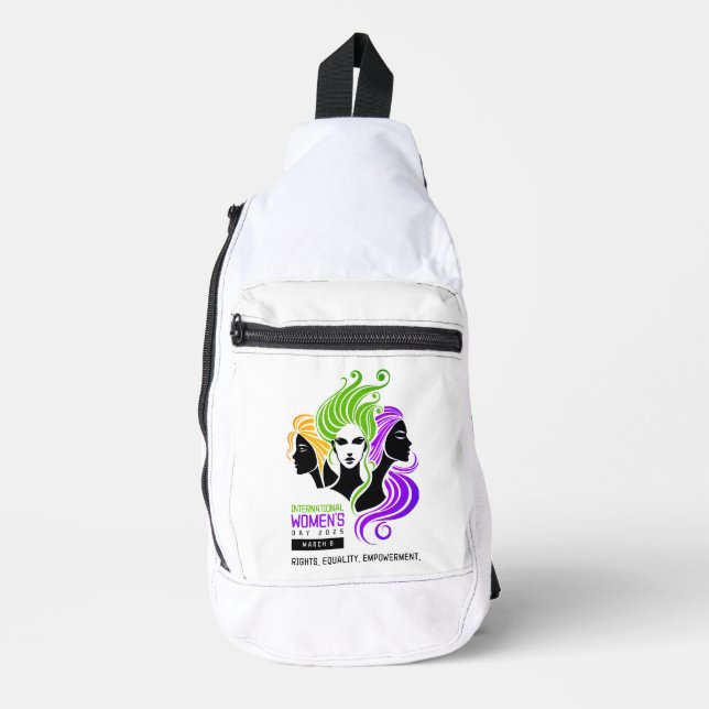 Stylized Colorful Trio of Women IWD 2025 Crossbody Bag (Vorderseite)