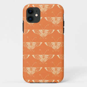 Stylized Deco butterfly - orangefarbene Coral Case-Mate iPhone Hülle