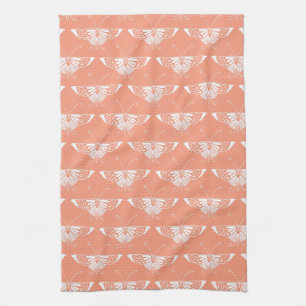 Stylized Deco butterfly - orangefarbene Coral Küchentuch