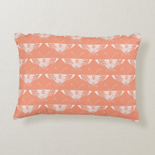 Stylized Deco butterfly - orangefarbene Coral Zierkissen