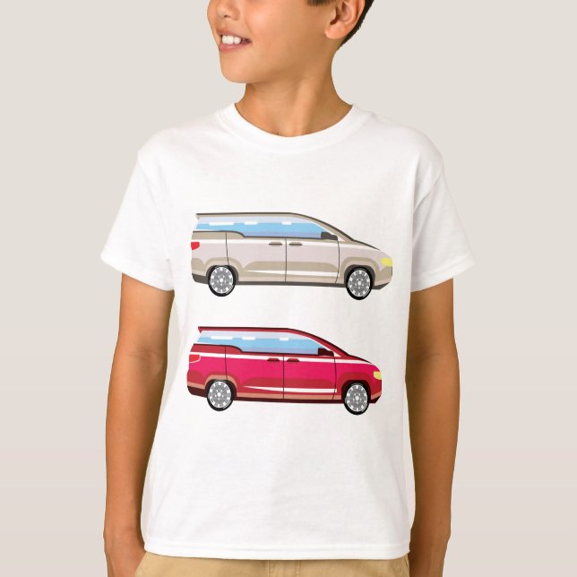 Stylized Family Van Vector T-Shirt (Vorderseite)