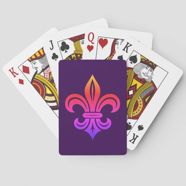 "Stylized Fleur-de-lis" Classic Playing Cards Spielkarten (Rückseite)