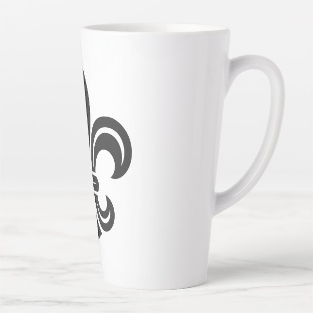 "Stylized Fleur-de-lis" Latte Mug Milchtasse (Rechts)