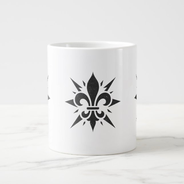 "Stylized Fleur-de-lis" Specialty Mug Jumbo-Tasse (Vorderseite)