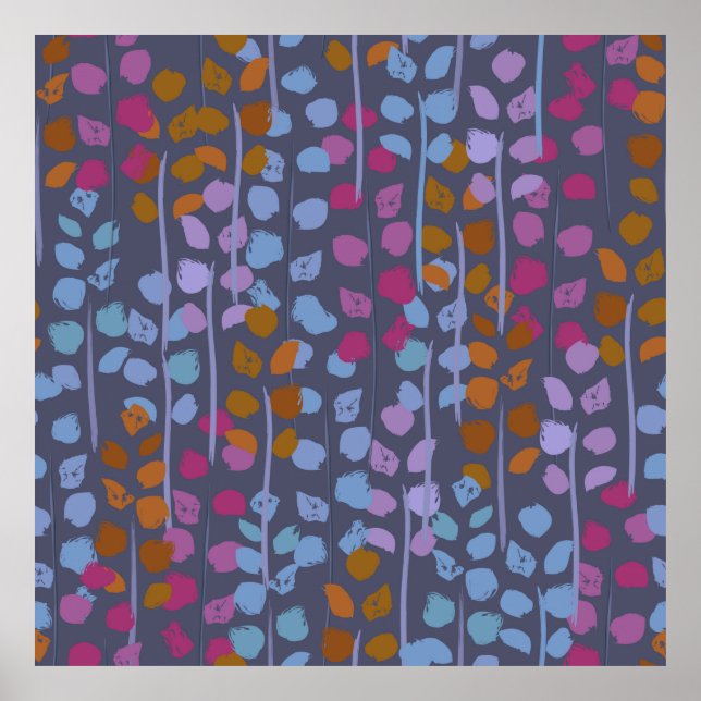 Stylized floral seamless pattern. Vintage imitatio Poster (Vorne)