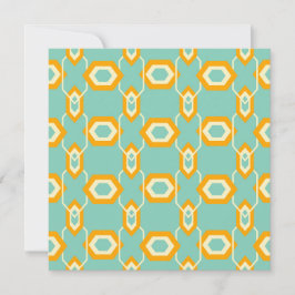 Stylized geometric pattern in bold orange hexagon dankeskarte