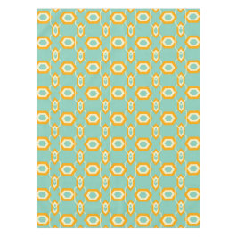 Stylized geometric pattern in bold orange hexagon tischdecke