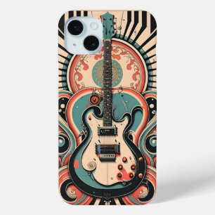 Stylized Gitarre Art Deko Apple iPhone 15 Fall Case-Mate iPhone Hülle