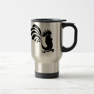 Stylized Hahn-Aluminiumreise-Tasse Reisebecher