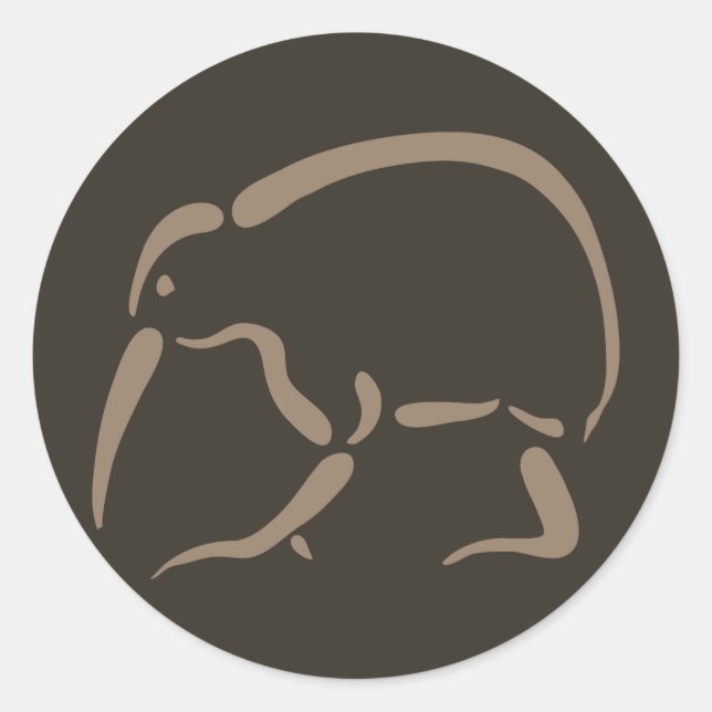 Stylized Kiwi Runder Aufkleber (Vorderseite)