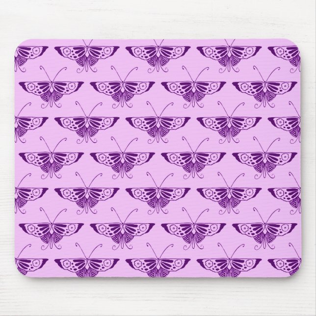 Stylized Kunst-Dekoschmetterling - lila und Mousepad (Vorne)