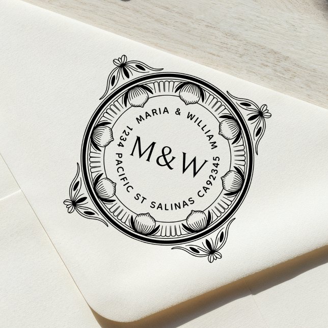 Stylized Lemons & Bows Wooden Return Address Stamp Gummistempel (Von Creator hochgeladen)