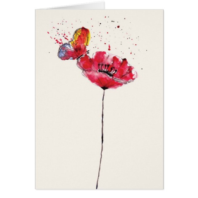 Stylized malte Watercolormohnblumen-Blume (Vorne)