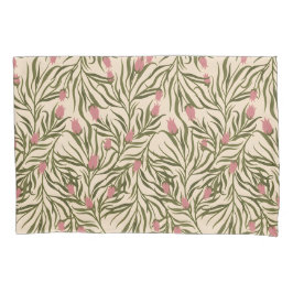 Stylized pink bell-shaped floral pattern kissenbezug