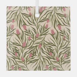 Stylized pink bell-shaped floral pattern ornament aus glas