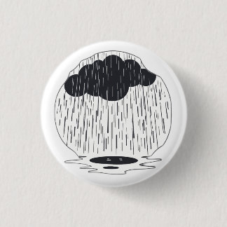 Stylized Rain Cloud with Falling Rain and Puddle Button