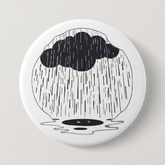 Stylized Rain Cloud with Falling Rain and Puddle Button