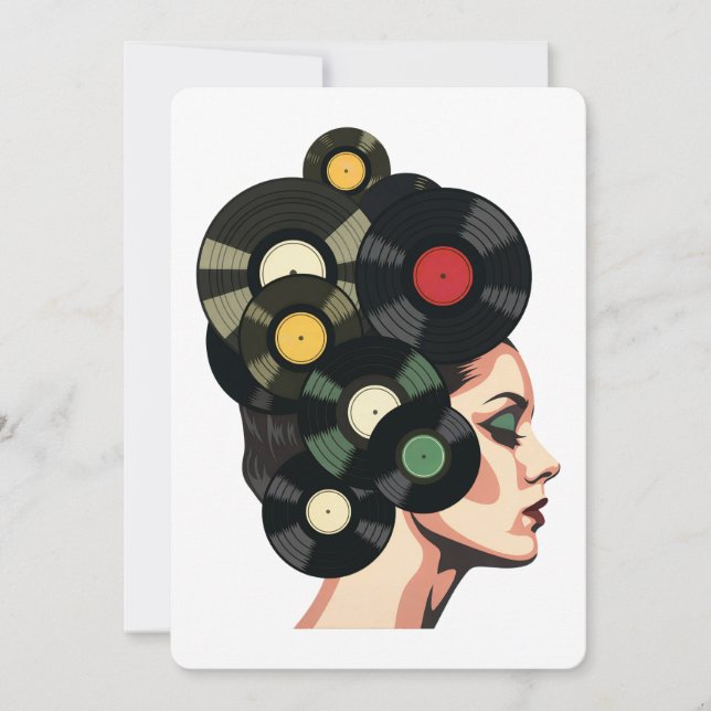Stylized Retro Vinyl Record Poster Art Einladung (Vorderseite)