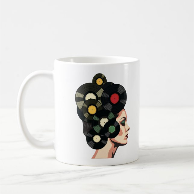 Stylized Retro Vinyl Record Poster Art Kaffeetasse (Links)