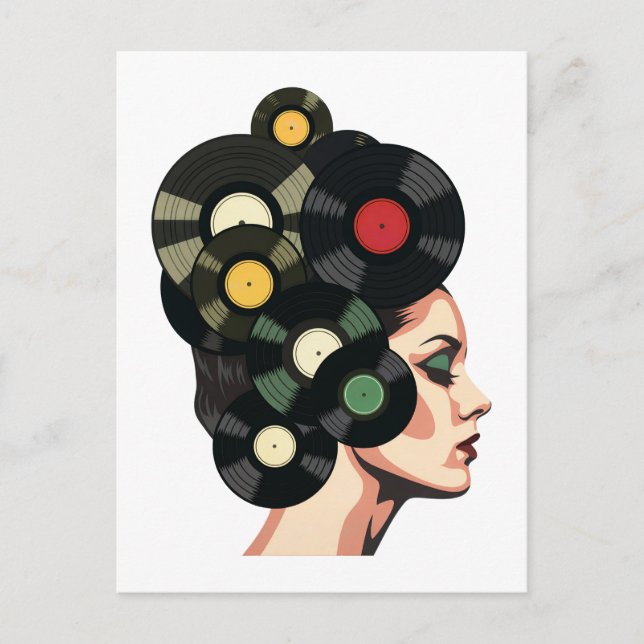 Stylized Retro Vinyl Record Poster Art Postkarte (Vorderseite)