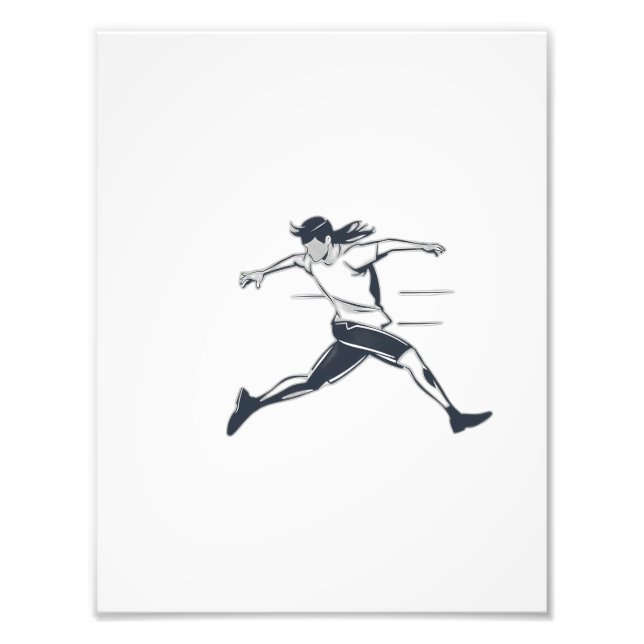 Stylized Silhouette of a Person Running Fast Fotodruck (Vorne)