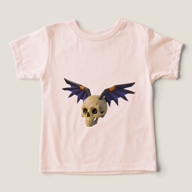Stylized Skull with Angular Colorful Wings (Design Vorderseite)