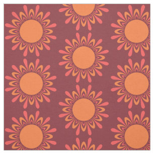 Stylized Sun-/Blumen-Mustergewohnheitsgewebe Stoff