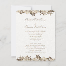 Stylized TAN- und BrownblumenBlätter Einladung