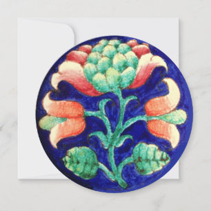 STYLIZIERTE BLUME/PINK RED GREEN ORANGE BLUE FLORA EINLADUNG