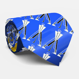 STYLIZISIERTE, WEISSE BLAUE GOLFER,GOLFSPIELER KRAWATTE